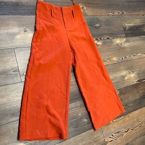 JIERU Palazzo pants rust brick color
